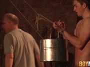 Maledom Sebastian Kane torments two twink cocks and blowjob
