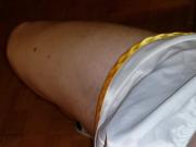 Self torment in shiny nylon