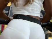 Ebony in white on treadmill
