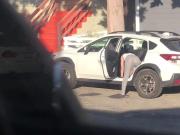 Neighbor Bends Over in See Through Pants