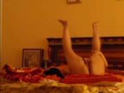 Egyptian Bzha largehaeja and comforting herself on the bed