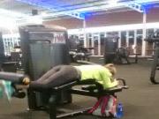 gym leg curl babe