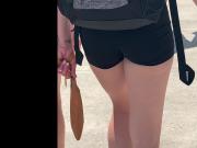 Walking Volleyball Spandex Shorts Candid-Legs & Asses