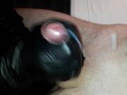 gloved bi handjob with cumshot