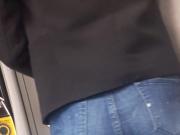 Perfect ass of teen in tight skinny jeans