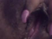 She's playing with her tight pussy