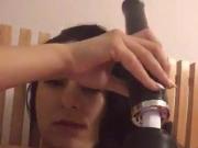 Italian Woman Takes Long Piss