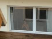 Neighbor Teen watch window sex and film with cellphonezoom