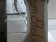 My cum oozes on sister in laws heels