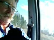 Blow dad in car