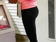 Candid Teen Ass in Leggings and Sandals