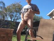 Cumming outside in the backyard in the sun for you to watch