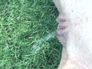 pee in garden - beautiful skinny milf