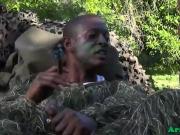 Outdoors army hunk cums while assfucked