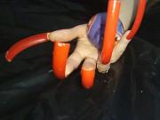 Red extreame long nails Lady L video short version