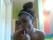Girl Brushing Her Pussy