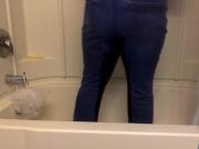 Wet jeans in the shower
