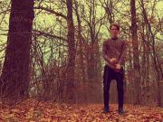 Cloth, jerking off in the woods.