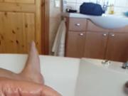 Strapped cock wank