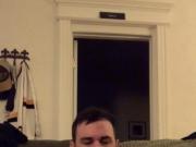 Hairy tatted stud has fun with vibrating pocket masturbator