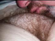 kissing her sexy hairy bush