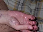 Late night oily lubed handjob from wife