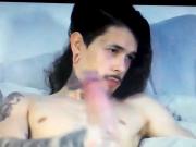 Tattooed hung Latino edging his big hard cock