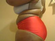 ebony in satin panties
