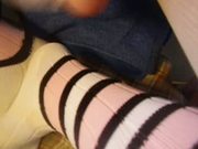 Cum on friends striped long socks