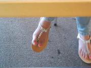 Candid Asian Teen Library Feet in Sandals Face HD