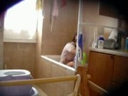 Spying my lovely sister in bath room. Hidden cam