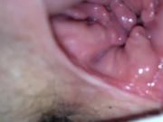 Spreading the therapists pussy close up