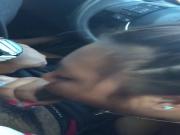 Asian deepthroats black dick in car