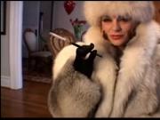 Smoking in fur coat