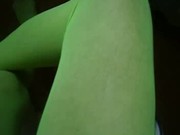 Neon green pantyhose