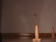 Crossdresser butt plug anal training