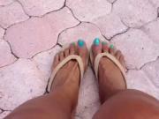 Ebony Feet by the pool