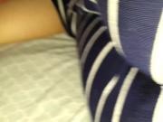 Wife gets cum on her yoga pants