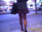 Sheer black pantyhose upskirt in Munich