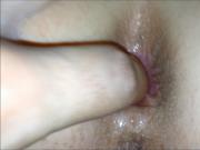 gapeing my ass with finger