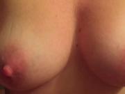 My wife strokes, sucks and rides my cock.. Tits Close up