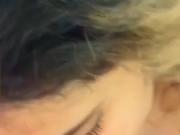 Cumming on her in the car