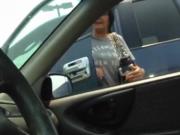 She gets an eye full of my fat cock in car