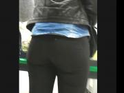 Great ass candid in shop, in jeans tight ass part2