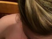 Slo mo cumshot on wife's tits