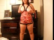 thick woman plays withe toy