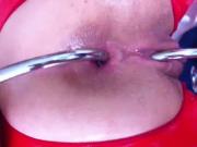 TOPBICHE latex double metal hook anal