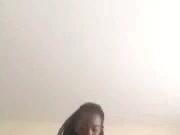 Skinny black teen stripping and masterbating on webcam