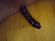 12 inch black dildo deep inside