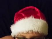 Cum Queen Santa Hat & Glasses Blowjob Facial